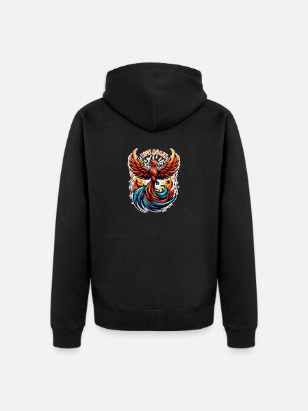 Rise Again - Phönix Illustration - Unisex Premium Bio Zip Hoodie - Schwarz