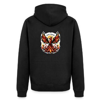 Rise Again - Phoenix Illustration - Unisex Premium Organic Zip Hoodie - black - Back - Nico (187cm)