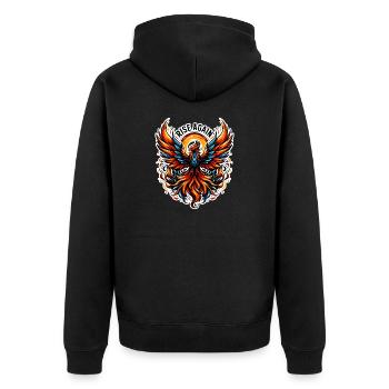 Rise Again - Phoenix Illustration - Unisex Premium Organic Zip Hoodie - black - Back - Nico (187cm)