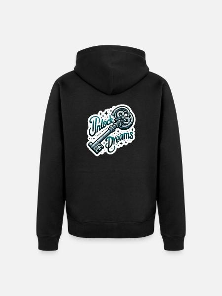 Unlock Dreams - Key Illustration - Unisex Premium Organic Zip Hoodie - black