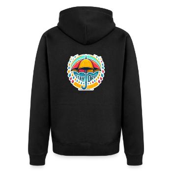 Stay Dry - Umbrella Illustration - Unisex Premium Organic Zip Hoodie - black - Back - Nico (187cm)