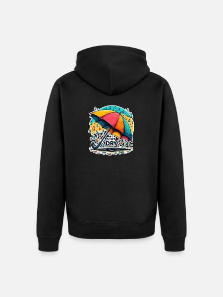 Stay Dry - Umbrella Illustration - Unisex Premium Organic Zip Hoodie - black