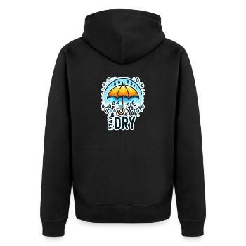 Stay Dry - Umbrella Illustration - Unisex Premium Organic Zip Hoodie - black - Back - Nico (187cm)