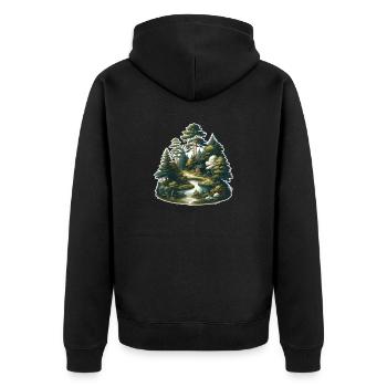 Landscape - Illustration - Unisex Premium Organic Zip Hoodie - black - Back - Nico (187cm)