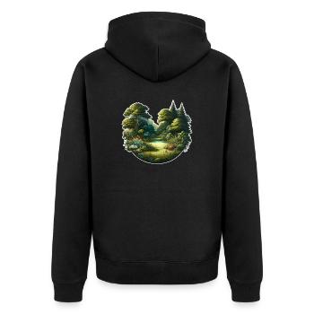 Landscape - Illustration - Unisex Premium Organic Zip Hoodie - black - Back - Nico (187cm)