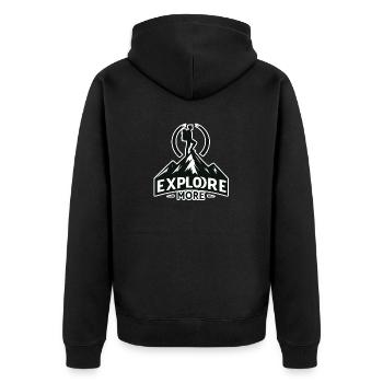 En savoir plus - Wanderer - Veste à capuche bio Premium Unisexe - noir - Dos - Nico (187cm)