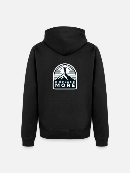 Explore more - Wanderer - Unisex Premium Organic Zip Hoodie - black