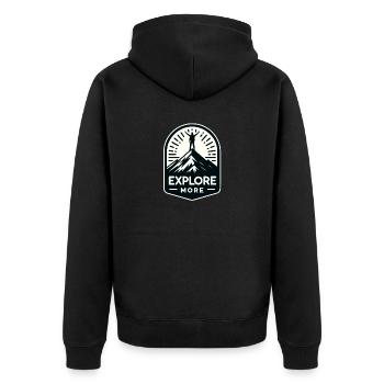 En savoir plus - Wanderer - Veste à capuche bio Premium Unisexe - noir - Dos - Nico (187cm)