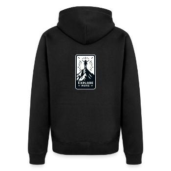 En savoir plus - Wanderer - Veste à capuche bio Premium Unisexe - noir - Dos - Nico (187cm)
