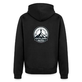 En savoir plus - Wanderer - Veste à capuche bio Premium Unisexe - noir - Dos - Nico (187cm)