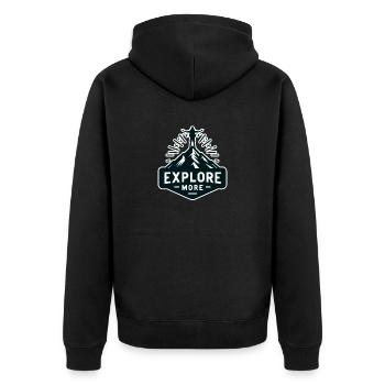 En savoir plus - Wanderer - Veste à capuche bio Premium Unisexe - noir - Dos - Nico (187cm)
