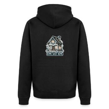 Home Sweet Home - Illustration de maison - Veste à capuche bio Premium Unisexe - noir - Dos - Nico (187cm)