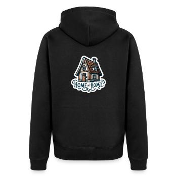 Home Sweet Home - Illustration de maison - Veste à capuche bio Premium Unisexe - noir - Dos - Nico (187cm)
