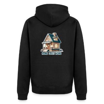 Home Sweet Home - Illustration de maison - Veste à capuche bio Premium Unisexe - noir - Dos - Nico (187cm)