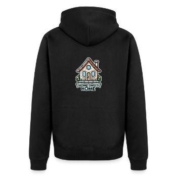 Home Sweet Home - Illustration de maison - Veste à capuche bio Premium Unisexe - noir - Dos - Nico (187cm)