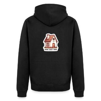 Home Sweet Home - Illustration de maison - Veste à capuche bio Premium Unisexe - noir - Dos - Nico (187cm)