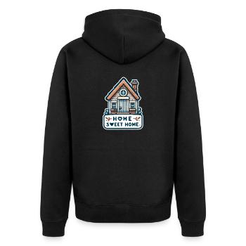 Home Sweet Home - Illustration de maison - Veste à capuche bio Premium Unisexe - noir - Dos - Nico (187cm)