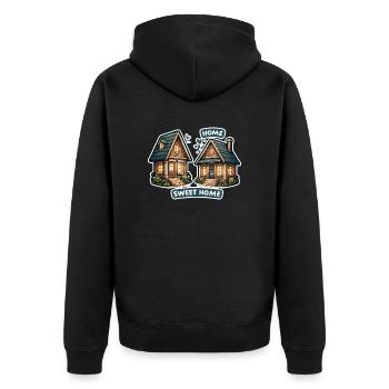 Home Sweet Home - Illustration de maison - Veste à capuche bio Premium Unisexe - noir - Dos - Nico (187cm)
