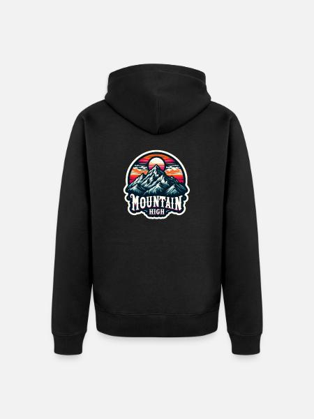 Mountain High - Berg Illustration - Unisex Premium Organic Zip Hoodie - black