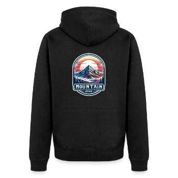 Montagne Haut - Illustration de Berg - Veste à capuche bio Premium Unisexe - noir - Dos - Nico (187cm)