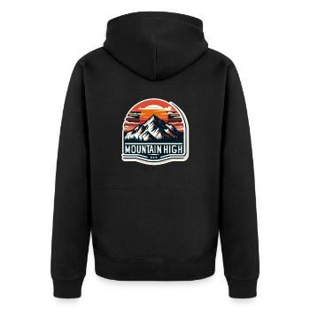 Montagne Haut - Illustration de Berg - Veste à capuche bio Premium Unisexe - noir - Dos - Nico (187cm)