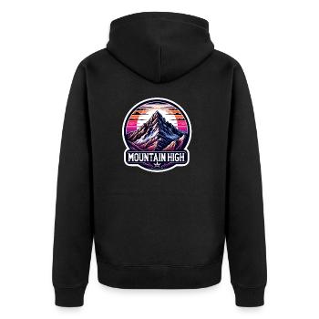 Montagne Haut - Illustration de Berg - Veste à capuche bio Premium Unisexe - noir - Dos - Nico (187cm)