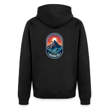 Montagne Haut - Illustration de Berg - Veste à capuche bio Premium Unisexe - noir - Dos - Nico (187cm)