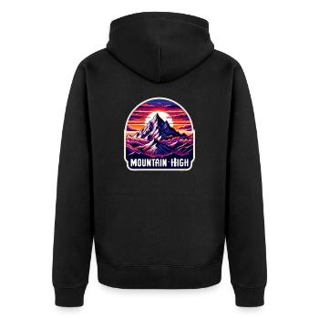 Montagne Haut - Illustration de Berg - Veste à capuche bio Premium Unisexe - noir - Dos - Nico (187cm)