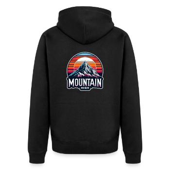 Montagne Haut - Illustration de Berg - Veste à capuche bio Premium Unisexe - noir - Dos - Nico (187cm)