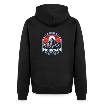Montagne Haut - Illustration de Berg - Veste à capuche bio Premium Unisexe - noir - Dos - Nico (187cm)