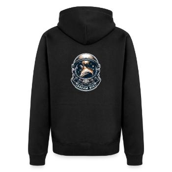 Dream Big - Astronaut Illustration - Unisex Premium Bio Zip Hoodie - Schwarz - Hinten - Nico (187cm)
