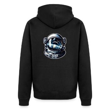 Dream Big - Astronaut Illustration - Unisex Premium Bio Zip Hoodie - Schwarz - Hinten - Nico (187cm)
