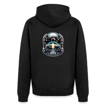 Dream Big - Astronaut Illustration - Unisex Premium Bio Zip Hoodie - Schwarz - Hinten - Nico (187cm)