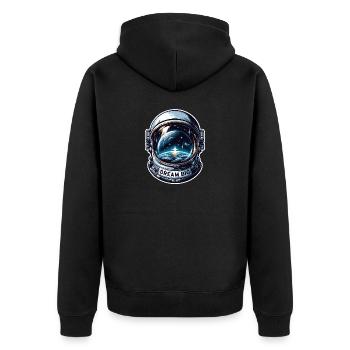 Dream Big - Astronaut Illustration - Unisex Premium Bio Zip Hoodie - Schwarz - Hinten - Nico (187cm)
