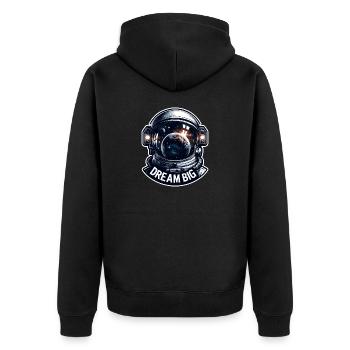 Rêver grand - Illustration d’astronaute - Veste à capuche bio Premium Unisexe - noir - Dos - Nico (187cm)