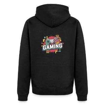 Jeux - Manettes - Veste à capuche bio Premium Unisexe - noir - Dos - Nico (187cm)