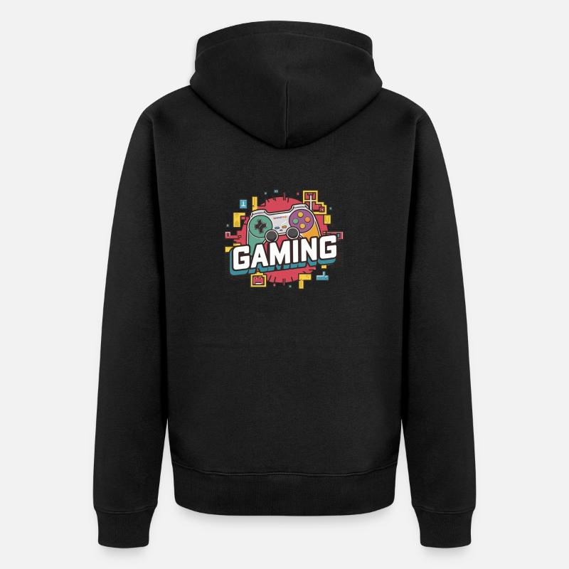 Gaming - Controller - Unisex Premium Bio Zip Hoodie - Schwarz