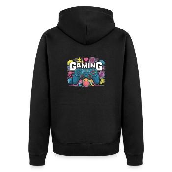 Jeux - Manettes - Veste à capuche bio Premium Unisexe - noir - Dos - Nico (187cm)