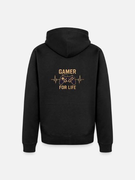 Gamer for life - Unisex Premium Organic Zip Hoodie - black