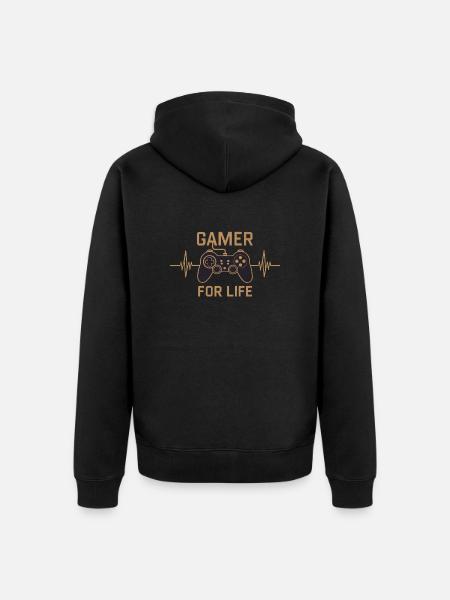 Gamer for life - Unisex Premium Organic Zip Hoodie - black