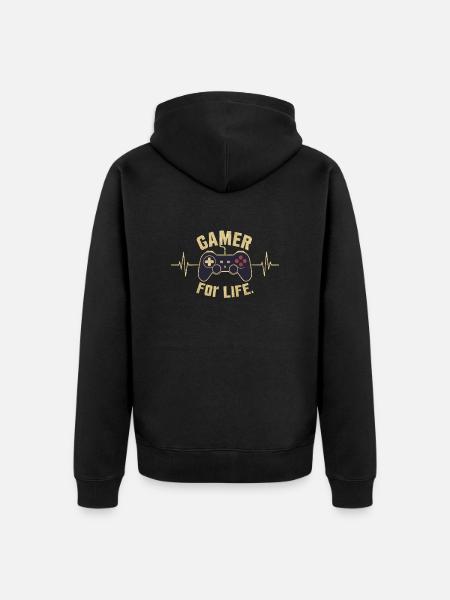 Gamer for life - Unisex Premium Organic Zip Hoodie - black