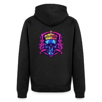Couronne Squelette Roi - Veste à capuche bio Premium Unisexe - noir - Dos - Nico (187cm)