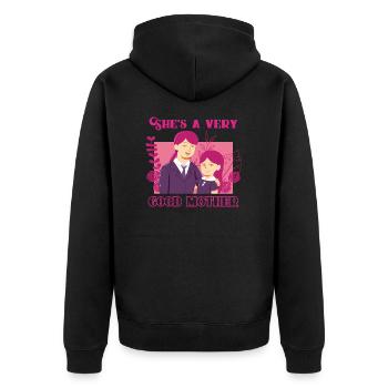 She is a very good mother - Mother Day - Unisex Premium Bio Zip Hoodie - Schwarz - Hinten - Nico (187cm)