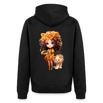 Dollie Léo - Veste à capuche bio Premium Unisexe - noir - Dos - Nico (187cm)