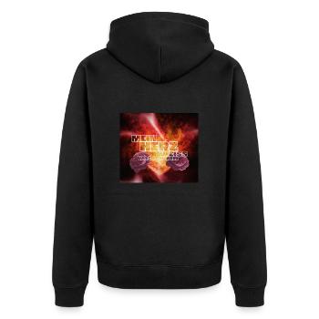 MEIN HERZ WEISS... Liebe Herz Wille Mut Abenteuer - Unisex Premium Bio Zip Hoodie - Schwarz - Hinten - Nico (187cm)