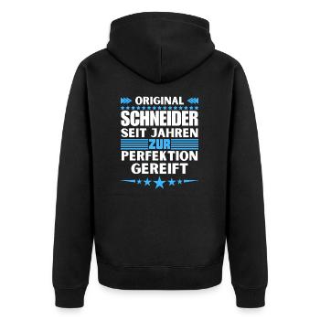 Tailors matured to perfection - Unisex Premium Organic Zip Hoodie - black - Back - Nico (187cm)