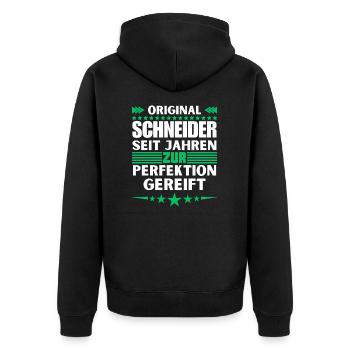 Tailors matured to perfection - Unisex Premium Organic Zip Hoodie - black - Back - Nico (187cm)