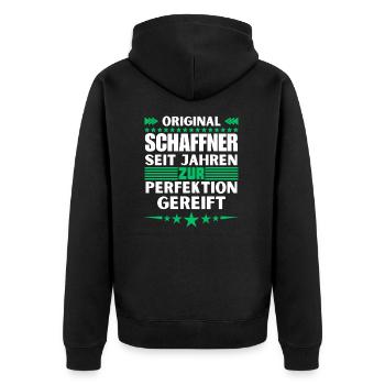 Conductors matured to perfection - Unisex Premium Organic Zip Hoodie - black - Back - Nico (187cm)