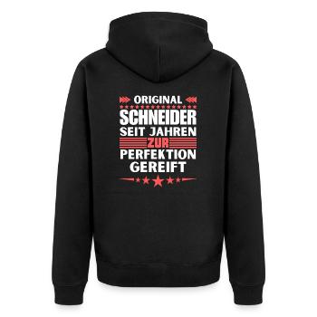 Tailors matured to perfection - Unisex Premium Organic Zip Hoodie - black - Back - Nico (187cm)