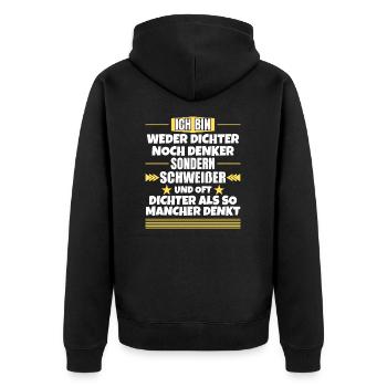 Ni poètes, ni penseurs, mais soudeurs - Veste à capuche bio Premium Unisexe - noir - Dos - Nico (187cm)